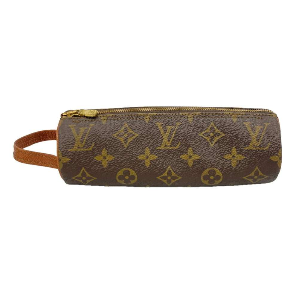 Louis Vuitton Monogram Trousse Ronde Pen Case M47630 Brown Women's P3517127